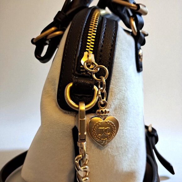 Juicy Couture the Key to Juicy Dome Satchel Crossbody White Brown NWT - Picture 9 of 16